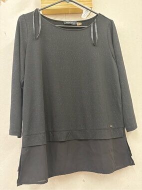 Ivanka Trump glittery black long sleeve blouse size medium